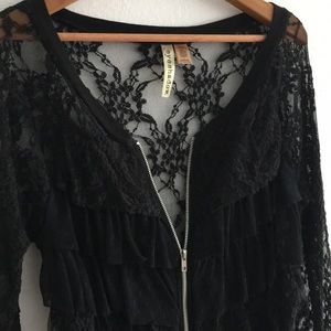 5/$30 Black Lace Zippered Jacket